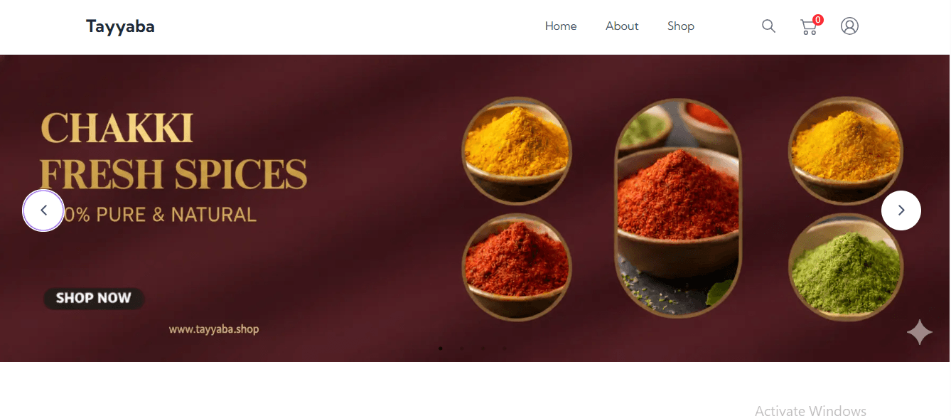 Tayyaba Spices Website